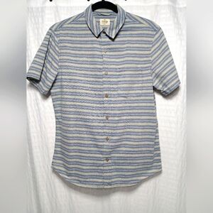 MARINE LAYER Men's 100% Cotton Stretch Selvage Short Sleeve Button Down. Size S